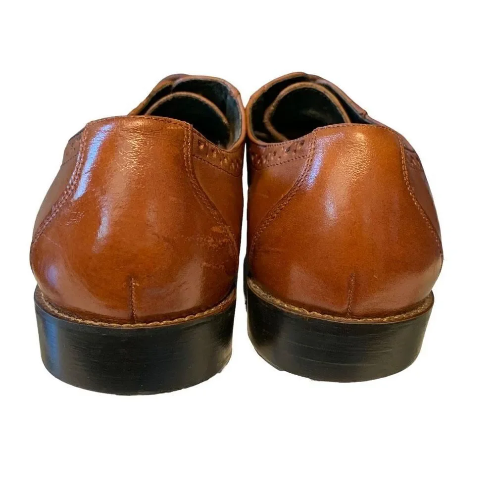 Stacy Adams Men 24916-221 Garrison Wingtip Oxfords Leather Dress Shoe Cognac 9M‎